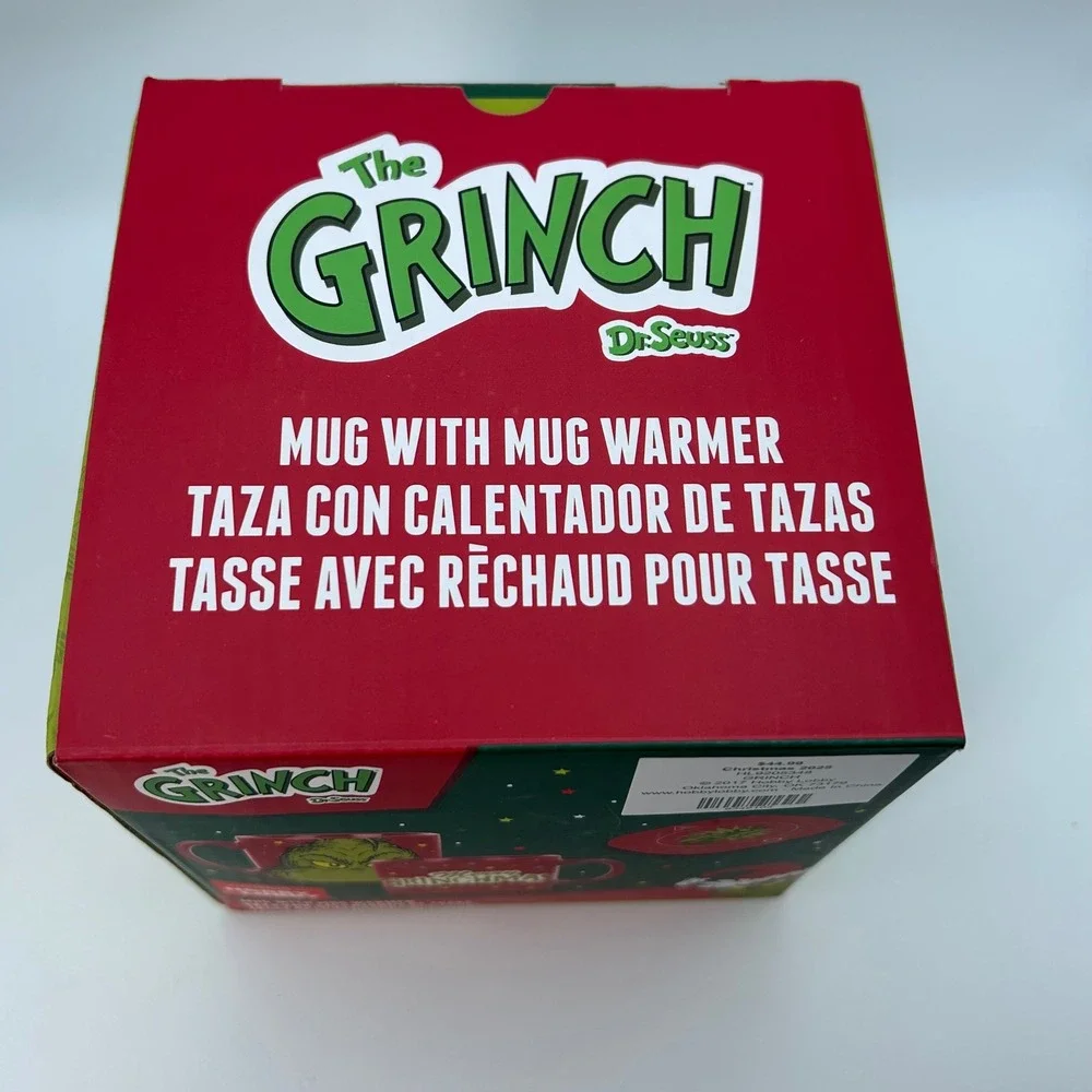 The Grinch Dr Seuss Holiday Mug‎ and Mug Warmer Set NEW Hobby Lobby Exclusive